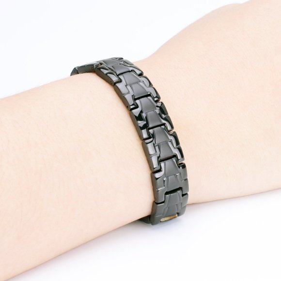 New! Energy Bracelet Stainless Steel Titanium Black Tungsten Magnetic - Picture 4 of 9